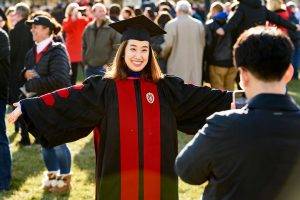A photo of a student during graduation