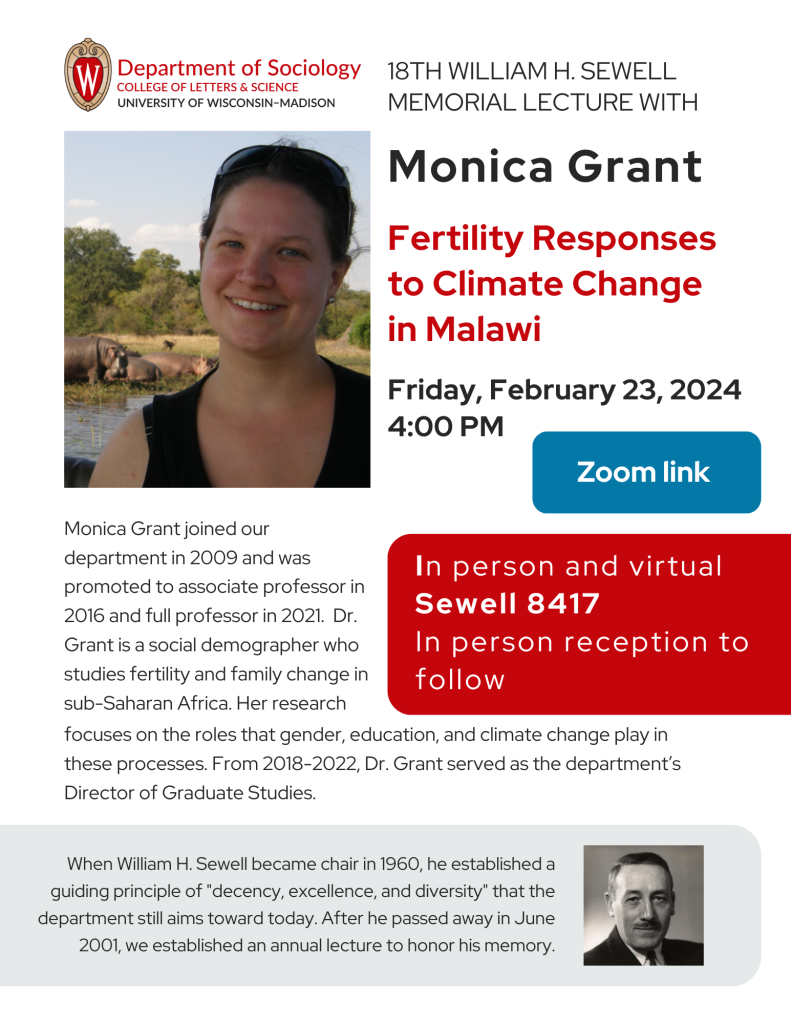 Poster for Sewell Lecture.