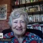 Cropped screenshot of Myra Marx Ferree accepting the Lifetime Achievement Award from ECPR.