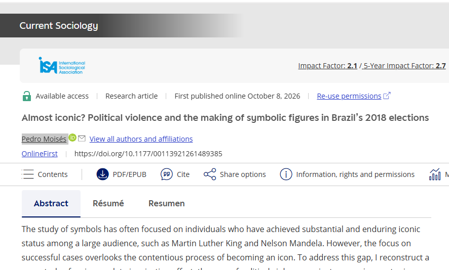 Screenshot of Frontpage of Publication